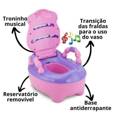 Imagem de Troninho Musical Bebe Infantil Base Antiderrapante Penico Toca Musica
