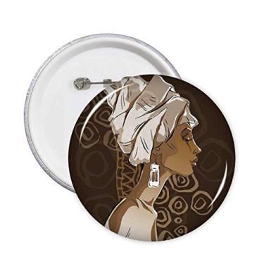 Imagem de Mulheres africanas LadyAborígene, alfinetes artísticos, crachá, botão, emblema, acessório, decoração, 5 peças