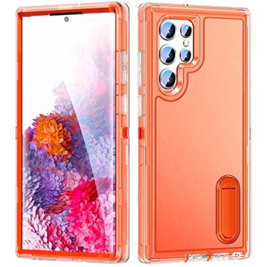 Imagem de Capa de armadura dura e resistente anti-queda para Samsung Galaxy S22 Ultra S 22 S22ultra 5G S22 Plus sem impressão digital, laranja, para Galaxy S22