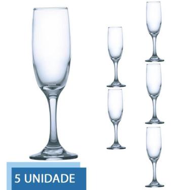 Imagem de Conjunto 5 Taças De Vidro 177ml Rioja Champagne Cristal Luxo - Casa Li