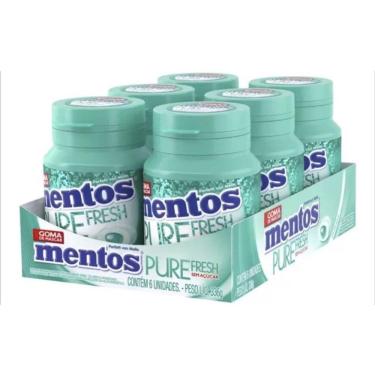 Imagem de Chiclete Mentos Pote Purefresh Wintergreen com 6 potes de - 56g