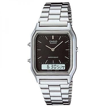 Imagem de Relógio Casio Unissex Quadrado Prata Aq-230A-1Dmq