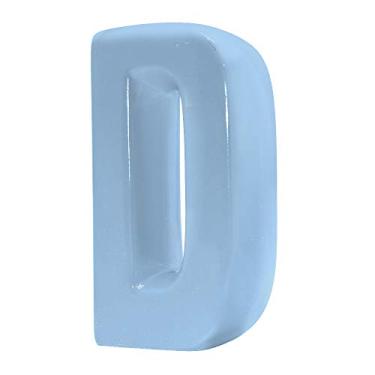 Imagem de Letra D Decorativa Ceramicas Pegorin Azul Bebe