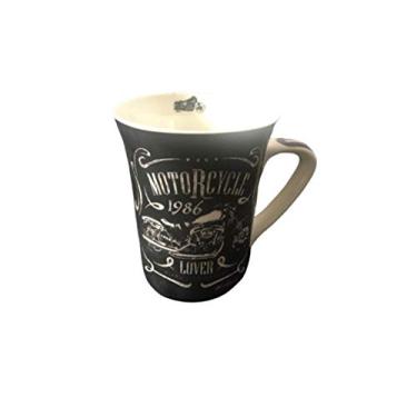 Imagem de Caneca Cerâmica Motorcycle Lover Preta/Branca 320ml Wellmix