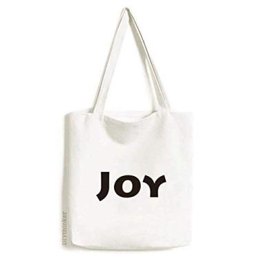 Imagem de Joy Word citações inspiradoras sacola de lona bolsa de compras casual bolsa de mão