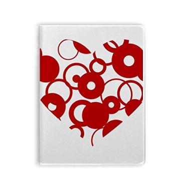 Imagem de Diário de capa macia para caderno com anel de coração Dia dos Namorados vermelho