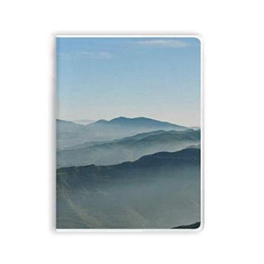 Imagem de Diário de capa macia Sunshine Mountains Sky Fog Nature Caderno de goma