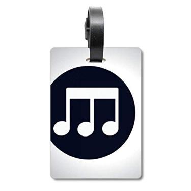 Imagem de Triple-quaver notas musicais preta mala etiqueta cartão de bagagem pendurado Scutcheon etiqueta