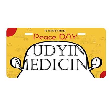 Imagem de DIYthinker Placa de licença para estudar medicina com frases curtas para decoração de carro, dia da paz