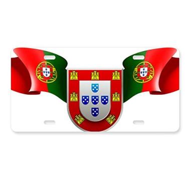 Imagem de DIYthinker Emblema nacional de Portugal, símbolo do país, placa de licença para decoração de carro, acessório de aço inoxidável