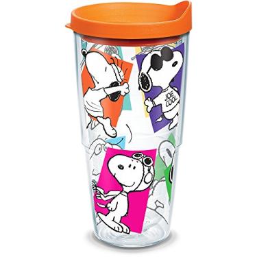 Imagem de Tervis O copo multi-Snoopy feito nos EUA com parede dupla isolada mantém as bebidas frias e quentes, 680 g, transparente