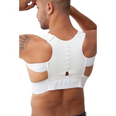 Imagem de Colete Cinta Postural Corretor De Postura Magnético (C02) Cor:Branco;Tamanho:GG