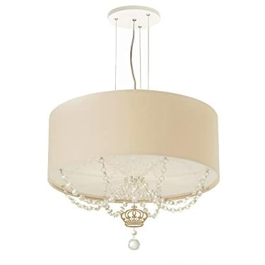 Imagem de Lustre Pendente Infantil Coroa Cúpula Crú 50X15 3E27