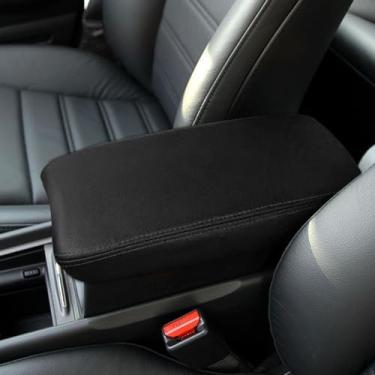 Imagem de DEYTOP Capa de console central para Honda Civic Accessories 2006-2011 capa de apoio de braço de carro para Honda Civic 2009 2008 acessórios protetor de apoio de braço de couro anti-arranhões (preto)