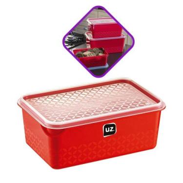 Imagem de Pote Multiuso Caixa Organizadora P 1L Com Tampa Pote Vasilha - UZ Util