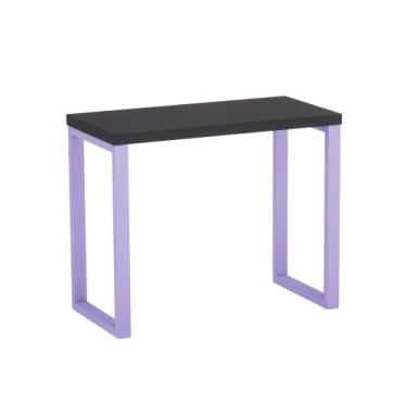 Imagem de Mesa Auxiliar Tubolar PE 40 Pandin 90 x 45 Cm Preto e Lilas