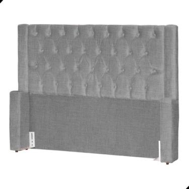 Imagem de Cabeceira de Cama Box Estofada 140 cm Casal Linho Emma - Fina Mobília,