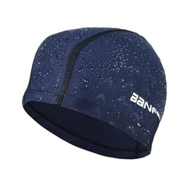 Imagem de Touca de natação extragrande para adultos à prova d'água para mulheres e homens boné de natação de silicone elástico chapéu de natação praia surf cabelo comprido touca de banho proteção de orelhas