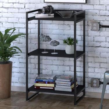 Imagem de Estante para Livros 3 Prateleiras Win ônix - Pnr Móveis, Preto, Modern