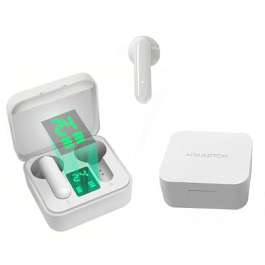 Imagem de H'MASTON Fone de Ouvido Bluetooth Fone Sem Fio 5.3 Tws Intra-auricular com Microfone e Luz Led Display IPX5 Esportivos Rs-32 (BRANCO)