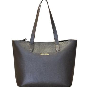 Imagem de Bolsa Ritza Universitária Couro Legítimo Grande 648 Café