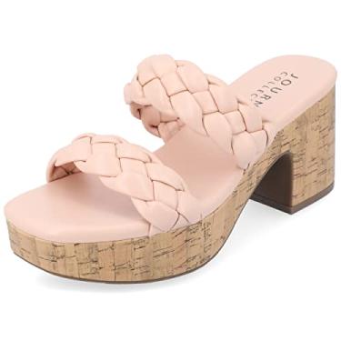 Imagem de Journee Collection Womens Kyaa Tru Comfort Foam Braided Strap Platform Sandals Blush 9.5 Medium WOMENS US
