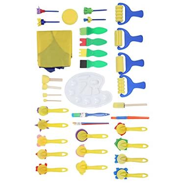 Imagem de Acouto Kit de Ferramentas de Graffiti de 36 Unidades para Crianças - Pincéis de Esponja Seguros e Revestimento de Pintura, Suprimentos de Desenho Ideais para Jovens Artistas