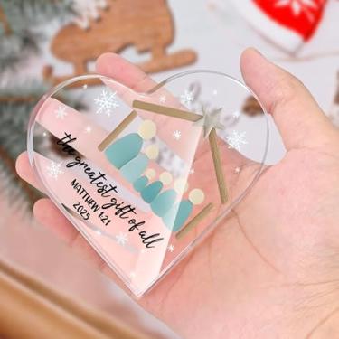 Imagem de Presentes inspiradores para amigos, mãe, irmã, menina, colega de trabalho, cristãs, placas e placas decorativas de acrílico de Natal, 9 x 8 cm acessórios de mesa de escritório decoração (marrom)