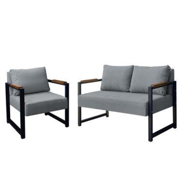 Imagem de Conj. 01 Poltrona e 01 Namoradeira Estilo Industrial Ipanema - Gonçalv