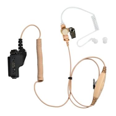 Imagem de Fone de ouvido para rádio policial com microfone Walkie-Talkie compatível com Motorola Xts Series 5000 1500 2500 ht1000 5000r 2500i xts2500 xts5000 xts5000r xts3000, Dual Ptt, impermeável, cor da pele