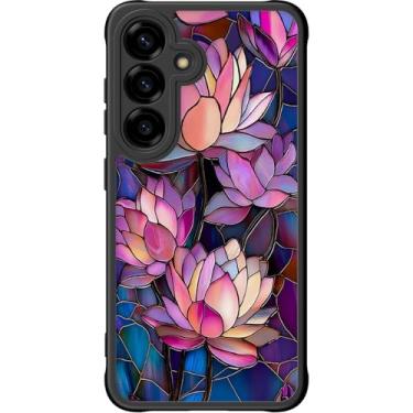 Imagem de DEENAKIN Capa fofa para Samsung Galaxy S25, capa rígida floral estética, compatível com Magsafe, capa protetora fina moderna exclusiva retrô coquete ocidental para mulheres e meninas, lótus