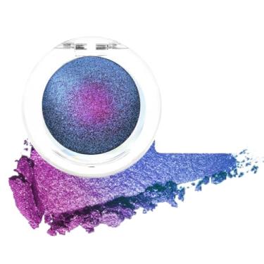 Imagem de Paleta de sombras Duocromáticas Azul Escuro Roxo, Camaleão Metálico Duo Cromado Cromado Multichrome Festival Paleta de Sombras de Olho Único Maquiagem para Mulheres Idosas, Sombra Líquida com Glitter