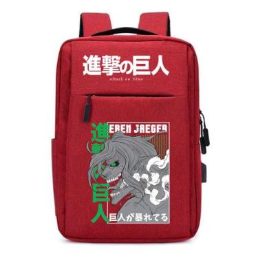 Imagem de Mochila Escolar Usb Estampa Dtf Menino Anime Atake Titan - Use Thuco, 