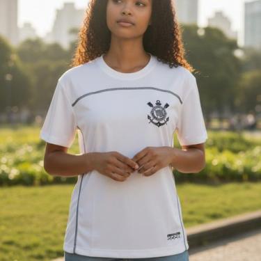 Imagem de Camiseta Corinthians Feminina Fitness Estampada Licenciada - Coimbra, 