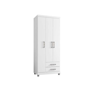 Imagem de Guarda Roupa Solteiro 78 Cm Com 3 Portas E 2 Gavetas Louise Branco