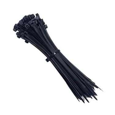 Imagem de Abraçadeira Nylon Para Cabos 2.5x200mm Preto Com 100 Unidades - SQ