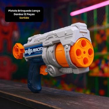 Imagem de Pistola Lança Dardos Brinquedo (12 Peças) Sortido - WELLMIX