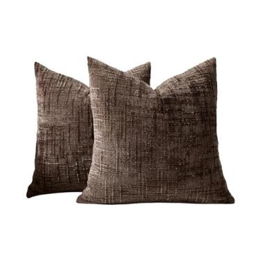 Imagem de Capa De Almofada Chenille 18x18 Polegadas Com Textura De Fio De Bambu,