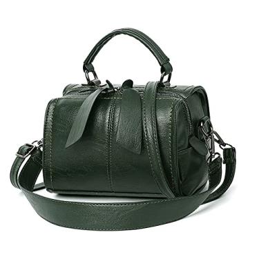 Imagem de Bolsas femininas barril bolsas moda bolsa transversal de couro macio alça superior bolsa bolsa de ombro bolsa feminina, Verde
