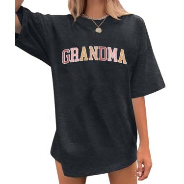 Imagem de Camiseta feminina para avó grande Nana Life com estampa colorida de vovó, gola redonda, presente de aniversário Mimi, Cinza escuro, M