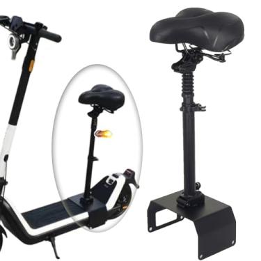 Imagem de DFFMQSJ Compatível com NIU KQi3 KQi3PRO KQi3PRO KQi3MAX 2019-2024 Assento de selim elétrico dobrável e luz traseira de bicicleta com kit de seta, selim ajustável duplo à prova de choque E Scooter para