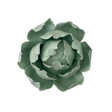 Imagem de Botão de flor de peônia, arte de parede de flores de cerâmica de 8 cm, decoração de parede de flores artificiais 3D, escultura de parede feita à mão, decoração de parede de flor de porcelana para