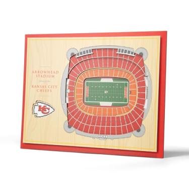 Imagem de YouTheFan NFL 5-Layer 17 x 13 StadiumViews 3D Wall Art, Kansas City Chiefs, 17" x 13" x 5/8"