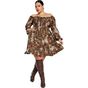 Imagem de City Chic Vestido feminino plus size Tilly, Underground Ditsy, 48