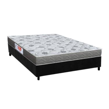 Imagem de Cama Box Viúva: Colchão Espuma D45 Orthoflex Comfortpedic + Base CRC Suede Black (128x188)