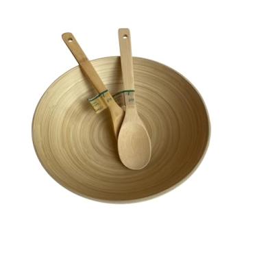 Imagem de Saladeira 30 cm redonda bambu com pegador