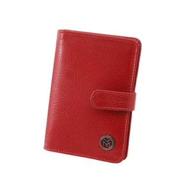 Imagem de Carteira Feminina de Couro Mariart 612, Cereja