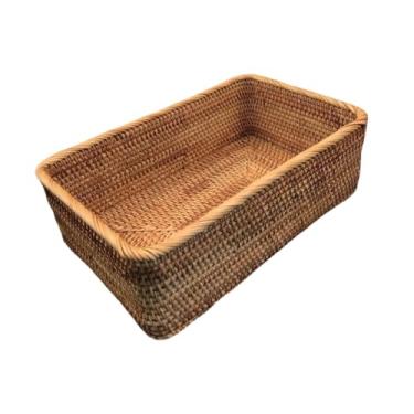 Imagem de Ｂｅｓｇａ Caixa de Armazenamento de Armazenamento de Vime Caixa de Armazenamento Cosmético Cesto de Cesta de Vegetais para Decoração Da Sala de Estar, 20cmx13cmx8cm