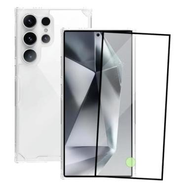 Imagem de Kit Proteção Compatível Samsung Galaxy S24 Ultra Capinha Clear Case Space Transparente com Película de Vidro 3D
