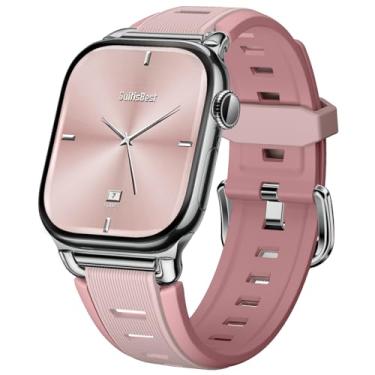 Imagem de Suitisbest Pulseiras esportivas de silicone impermeável para Apple Watch séries 10, 9, 8, 7, 6, 5, 4, 3, 2 e 1 de 38 mm, 40 mm, 41 mm e 42 mm, rosa areia